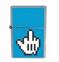Middle Finger Cursor Flip Top Oil Cigarette Lighter