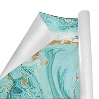 Gift Wrapping Paper Roll Marble Abstract Glitter Turquoise for Birthday,Holiday,Wedding,Baby Shower Gift Wrap - 3Rolls - 58inch x 23inch Per Roll