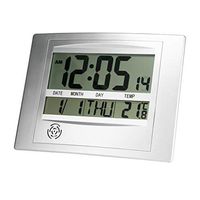 Digital LCD Wall Clock Multi-Functionanl Electronic Calander Meter Thermometer for Home Office