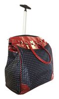 19"computer/laptop Bag Tote Duffel Rolling Wheel Case Purse Tablet Dots Red Croc