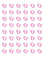 Special Pack 48 Pink Baby FEET Footprints Envelope Seals Labels Stickers 1.2" Round #CUAS