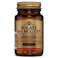 Folate 666 MCG DFE (400 MCG FOLIC ACID) Tablets - 100 Count - 2 Pack