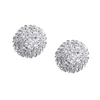 Simple Full Crystal Rhinestone Ear Studs Wedding Evening Party Jewelry Gift Best Accessory Jewerly Women Fashion Stylish Design Bright Designer Girls Pretty