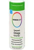 Rainbow Light - Everyone's Omega Fish & Flax, Supports a Healthy Brain and Heart while Promoting Joint Comfort with Omega-3 EPA and DHA, Organic Flax Oil and Vitamin D3, Lemon Flavored, 60 Softgels