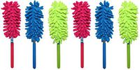 Set of 6 Telescope Microfiber Dusters! Extends to 24" - 3 Assorted Bright and Beautiful Colors - Easily Remove Microfiber for Hand Washing! Quality Microfiber Duster Perfect for Home or Office! (6)
