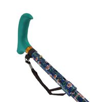 Folding Adjustable Derby Cane Vine Aluminum Shaft , Green Solid Wood Handle -Affordable Gift! Item #DHAR-9052743