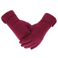 EUBUY Winter Gloves, Women Cold Weather Touchscreen Gloves Running Gloves Driving Cycling Gloves Outdoor Windproof Thermal Gloves Wine Red
