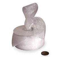 White Shimmer Sheer Organza Ribbon 3/8" X 25 Yards