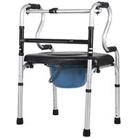 TOGARR Folding Walker, Elderly Auxiliary Exercise Rolling Walker with Seat Pulley Disabled Stand Up Crutch Aluminum Alloy Walker (Size : A)