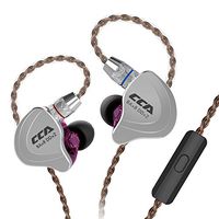 HiFi Five Drivers Hybrid One Side (4 BA + 1 DD) in-Ear Earphones,Full Mid &High Frequency Sound Quality CCA C10 in Ear Monitors Design with Detachable Cable 2pin 0.75mm Gold Plated（Purple with mic）