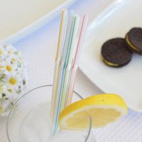 Flexible Assorted Striped Straws - 8 1/2" (100 Count)