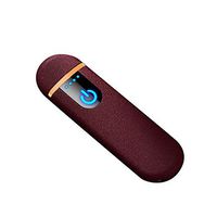 Angelduck Electronic Rechargeable Cigarette Lighter, Touch Ignition Lighter, USB Double Sided Lighter, Windproof Plasma Lighter for Candle, Cigarette Power Indicator Flameless (Matte Red)