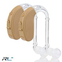 Digital Hearing Amplifiers - Sound Amplifier Device for Adults & Seniors - Small & Lightweight - 10 Days of Battery Life by R&L (Beige 2 Pack)