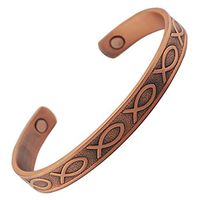 Magnetic Copper Religious Christian Golf Bangle Bracelet Fish + Free Gift Box