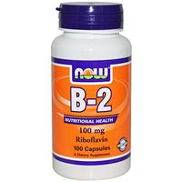NOW Foods Vitamin B-2 (riboflavin), 100 Capsules / 100mg (Pack of 2)