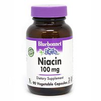 Bluebonnet Niacin 100 mg Vegetable Capsules, 90 Count