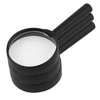 uxcell Plastic Handle Home Office 5X Magnifying Glass 40mm Diameter Lens 3pcs Black