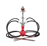 4 hose 22" Red Hookah shisha nargila bar narguile nargile glass water Vase new