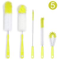 ALINK Bottle Cleaning Brush Set - Long Bottle Cleaner for Washing Beer/Wine Narrow Neck Bottles, Hummingbird feeder, S’Well, Sports Water Bottles, Plus Tea Kettle & Spout/Lid Cleaner, Straw Brush