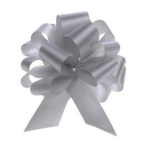 Gift Pull Bows 5.5" Silver Flora-Satin Case of 50