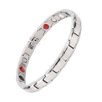 Ladies Bracelets Titanium 4 Element Jewelry for Women Silver Adjustable