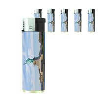 JS & Caren Famous Landmark Statue of Liberty New York City NYC Set of 5 Lighters S9 Electronic Refillable Flame Cigarette Smoking