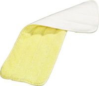 Carlisle 363321804 Commercial Microfiber Reusable Wet Or Dry Mop Pad, 18", Yellow