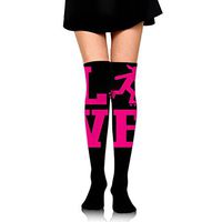 Love Roller Derby Women Over Knee High Socks Extra Long Athletic Sport Tube Socks Custom Print
