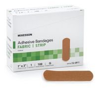 Adhesive Strip 16-4811 McKesson 1 X 3 Inch Fabric Rectangle Tan Sterile 1 X 3 Inch Fabric Rectangle Tan Sterile (2 Pack)