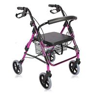 ChenCheng Wheelchair Trolley Aluminum Walker Foldable Lightweight Old Shopping cart Walker Medical Supplies
