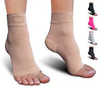 Plantar Fasciitis Sock with Arch Support for Men & Women - Best Ankle Compression Socks for Foot and Heel Pain Relief - Better Than Night Splint Brace, Orthotics, Inserts, Insoles (XXL, Beige/Nude)