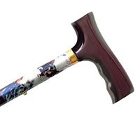 AlexOrthopedic Mobility Support Adjustable Travel Folding Cane with Fritz Handle - Cats