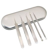 Sangkoo Blackhead Remover Kit Acne Extractor Removal Curved Blackhead Tweezers Kit Tool-Treatment for Blemish,Pimple,Whitehead Popping,Zit Removing