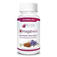 Bliss Welness Omega 3 6 9 Triple Strength Heart & Brain Health Supplement - 120 Softgel Capsules