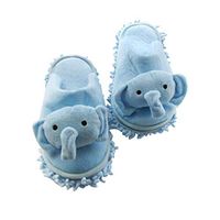 Frjjthchy Winter Home Slippers Microfiber Mop Slippers Shoes Anti-Slip Detachable Dust Dirt Hair Cleaner (Elephant)