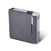 Full Pack 20 Regular Cigarettes Case/Box with Lighter USB Rechargeable Cigar Lighter Flameless Windproof Electric Lighter