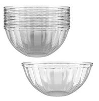 Clear Plastic Serving Bowls for Parties | 150 Oz. 4 Pack | Round Disposable Serving Bowls | Clear Chip Bowls | Party Snack Bowls | Plastic Candy Dish | Salad Serving Containers | Large Candy Bowls