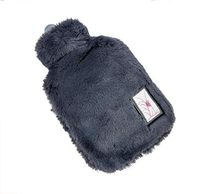 LLQ Hot Water Bottle, Winter Hand Warmer 1 Liter Hot Water Rubber Bag with Flannel Cover Portable Reusable Hot & Cold Therapies Pain Relief - Gray