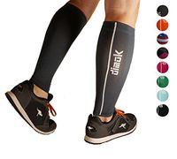 dimok Calf Compression Sleeves Leg Compression Socks - Reduces Shin Splint Muscle Pain Cramps Fatigue - Provides Fast Recovery Better Circulation - 1 or 3 Pairs (Gray, M/L)