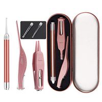 Sealive 3 Piece LED Flashlight Earpick Cleaning Tools, Luminous Ear Wax Removal Ear Nose Cleaner Tweezers Set for Baby Kids Adults