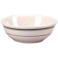 Vertex China DMG-18 Del Mar RE Nappie Bowl, 4, 5-7/8", 15 oz, American White with Green Band (Pack of 36)