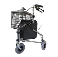 KJRJT Shopping Rollator Walker Seniors Walking Frame Aid Lightweight Trolley Stroller Mobility Scooter Cart with Bag, 3 Wheels for Eldly
