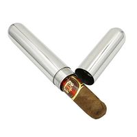 17x2cm Stainless Steel Cigar Tube Storage Case Tobacco Cigarettes Holder Mirror Polished