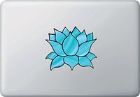 Yadda-Yadda Design Co. Stained Glass Blue Lotus Flower - Design 4 - Vinyl Decal for Laptop | MacBook | Trackpad | Tablet - Copyright 2016 (Color Variations Available) (5" w x 4.5" h) (Blue)