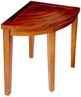 ALATEAK Corner Wood Bath Spa Shower Stool Table Bench Shelf Storage Fully Assembled