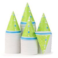 Hawaiian Shaved Ice 200-Count Durable Paper Snow Cone Cups, 6-Ounce, Green
