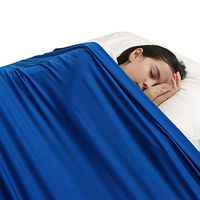 Sensory Compression Blanket for Kids- Sensory Bed Sheet Sleeping Aid - Help Kids Settle Down at Nighttime - Breathable Stretchy Comfortable Sleep (Full, Blue)