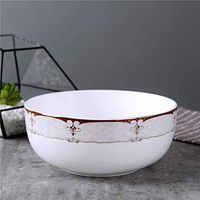 AXZHYX Bowl Ceramic Tableware Snacks Dessert Juice Tray Fruit Salad Plate Home Restaurant Pasta Soup Bowl Baroque Pattern 18x7.5cm Hotel Tableware Home Noodles Boiled Fish Soup Bowl