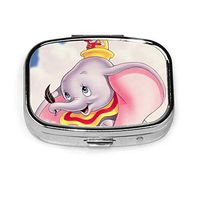 Square Pill Box- Portable Dumbo Medicine Organizer Holder Two Compartment Pill Case