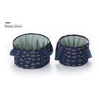 2 Pack Outdoor Portable Collapsible Water Bucket Camp Fishing Travel Picnic Wash Basin (Deep Blue)